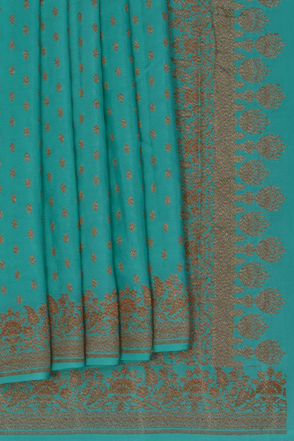 Banarasi Crepe Silk Sea Green Saree