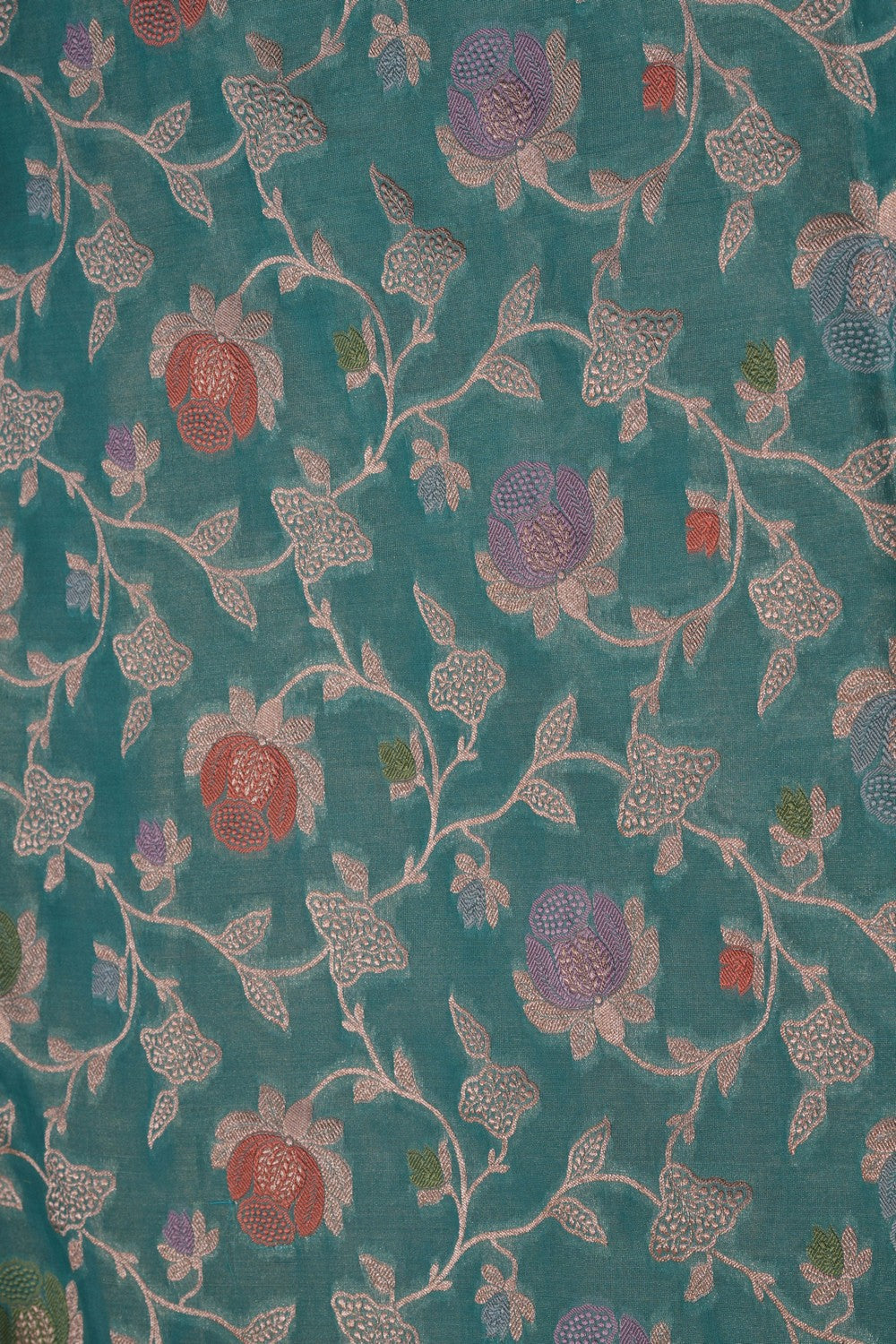 Image of Banarasi Katan Silk Turquoise Blue Saree