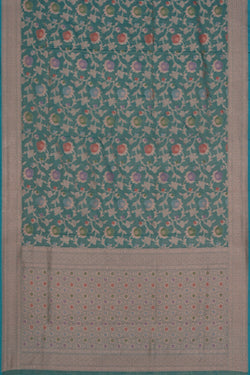Image of Banarasi Katan Silk Turquoise Blue Saree