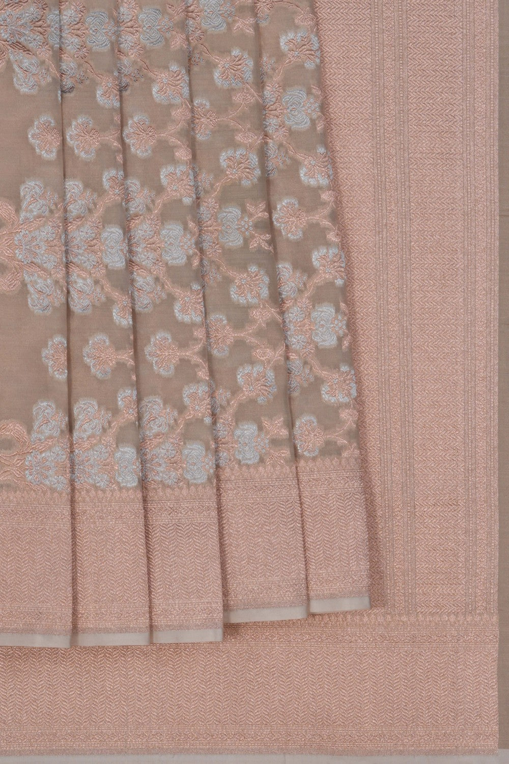 Image of Banarasi Katan Silk Off-White Saree