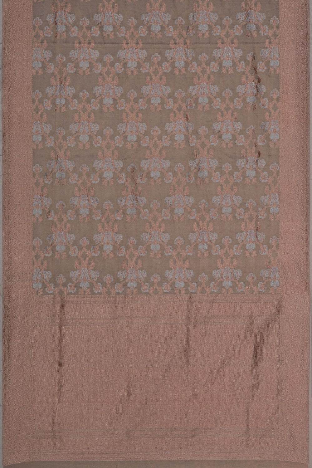 Image of Banarasi Katan Silk Off-White Saree