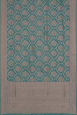 Image of Banarasi Katan Silk Turquoise Green Saree