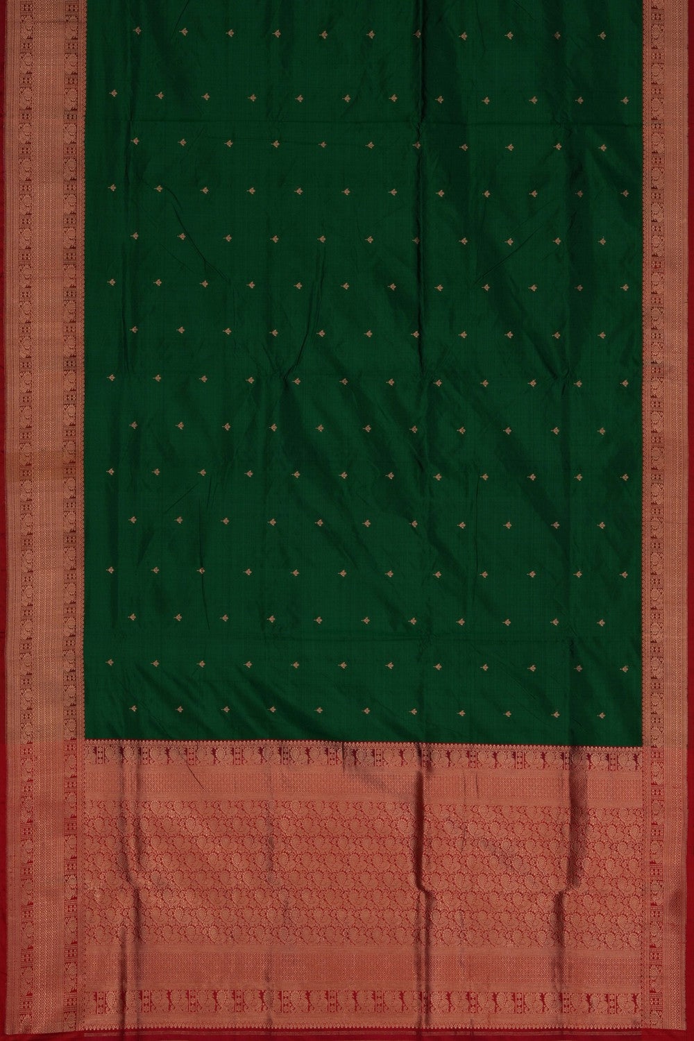 Image of Banarasi Katan Silk Green Saree