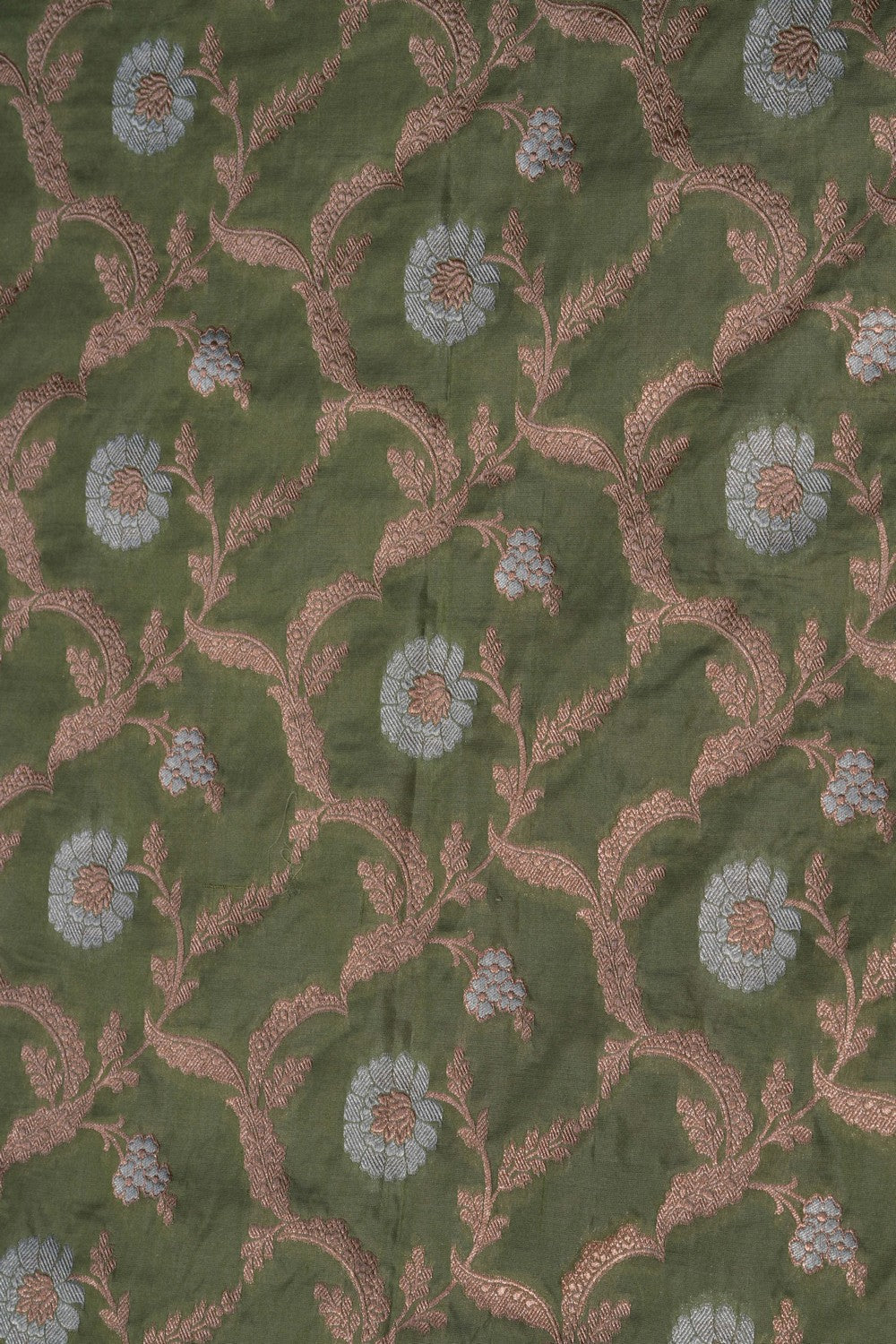 Image of Banarasi Katan Silk Green Saree