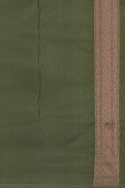 Image of Banarasi Katan Silk Green Saree
