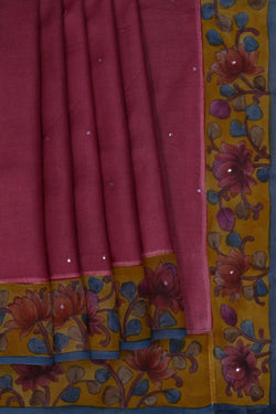 Image of Tussar Silk Pink Saree