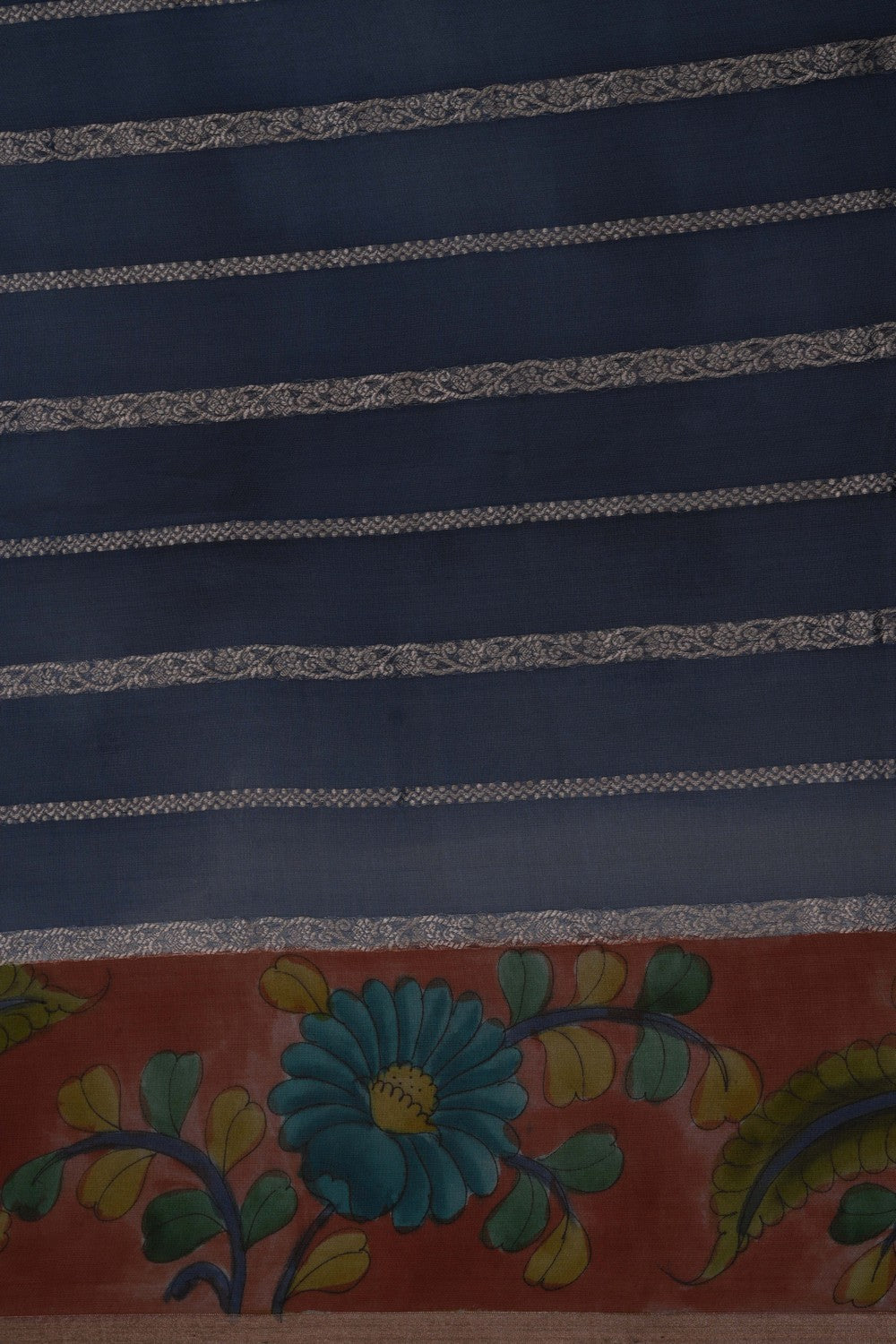 Image of Kora Silk Smoky Blue Saree