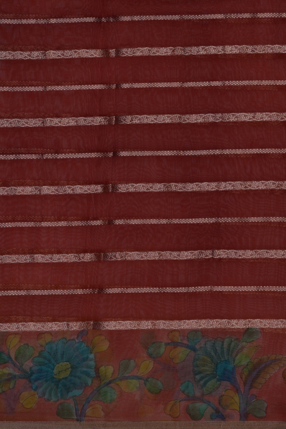 Image of Kora Silk Smoky Blue Saree