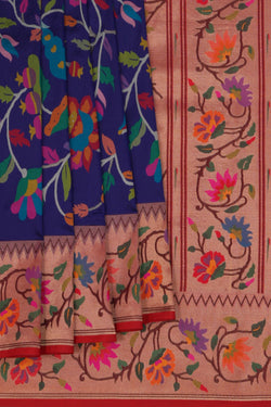 Image of Paithani Navy Blue Saree
