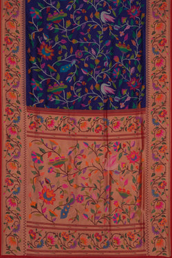 Image of Paithani Navy Blue Saree