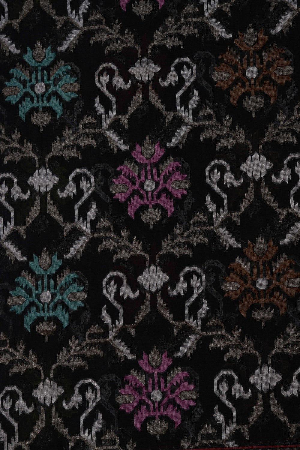 Image of Banarasi Cotton Silk Brocade Black Saree