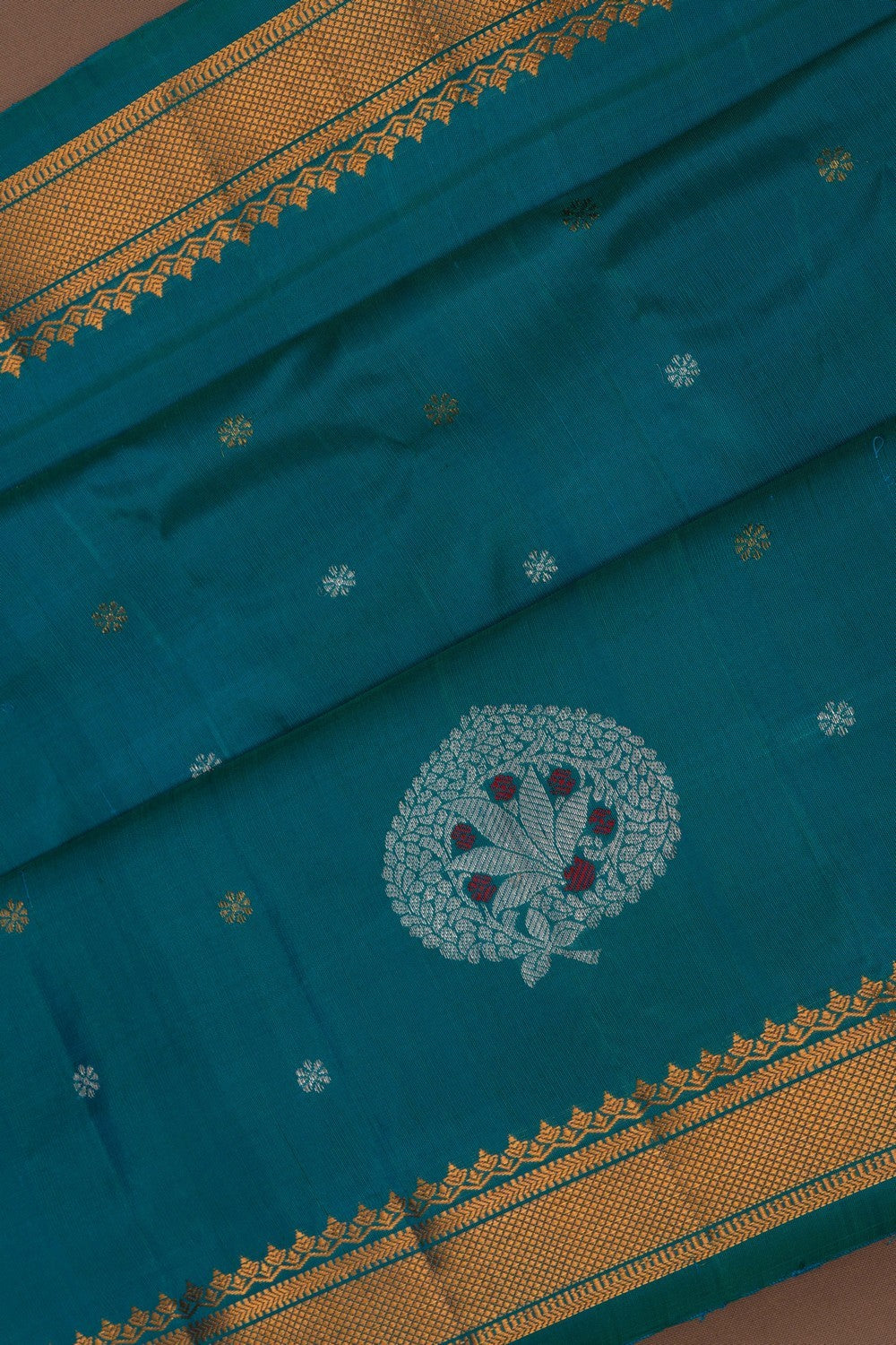 Gadwal Silk Ananda-Blue Saree