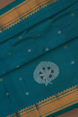Image of Gadwal Silk Ananda-Blue Saree