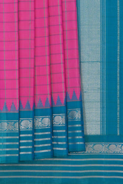 Image of Gadwal Silk Pink Saree