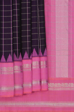 Image of Gadwal Silk Purple Saree