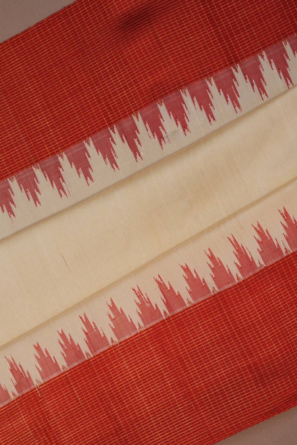 Image of Gadwal Silk Cream Saree