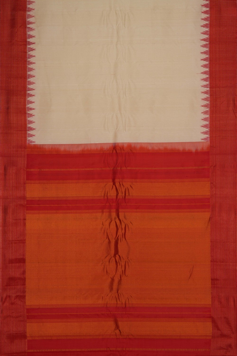 Image of Gadwal Silk Cream Saree