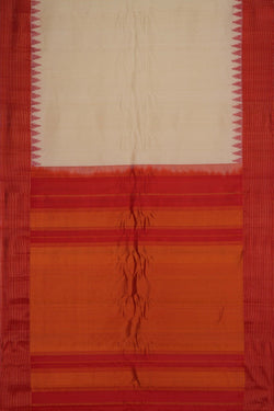 Image of Gadwal Silk Cream Saree