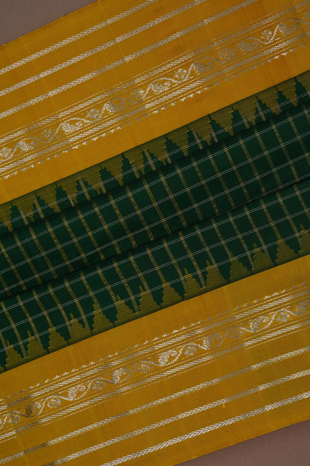 Image of Gadwal Silk Green Saree