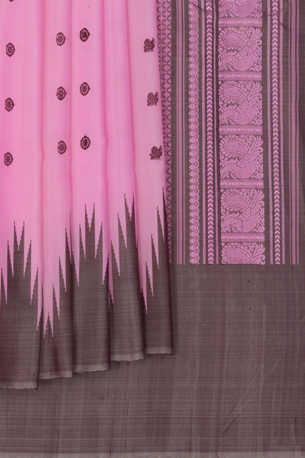 Image of Gadwal Silk Pink Saree
