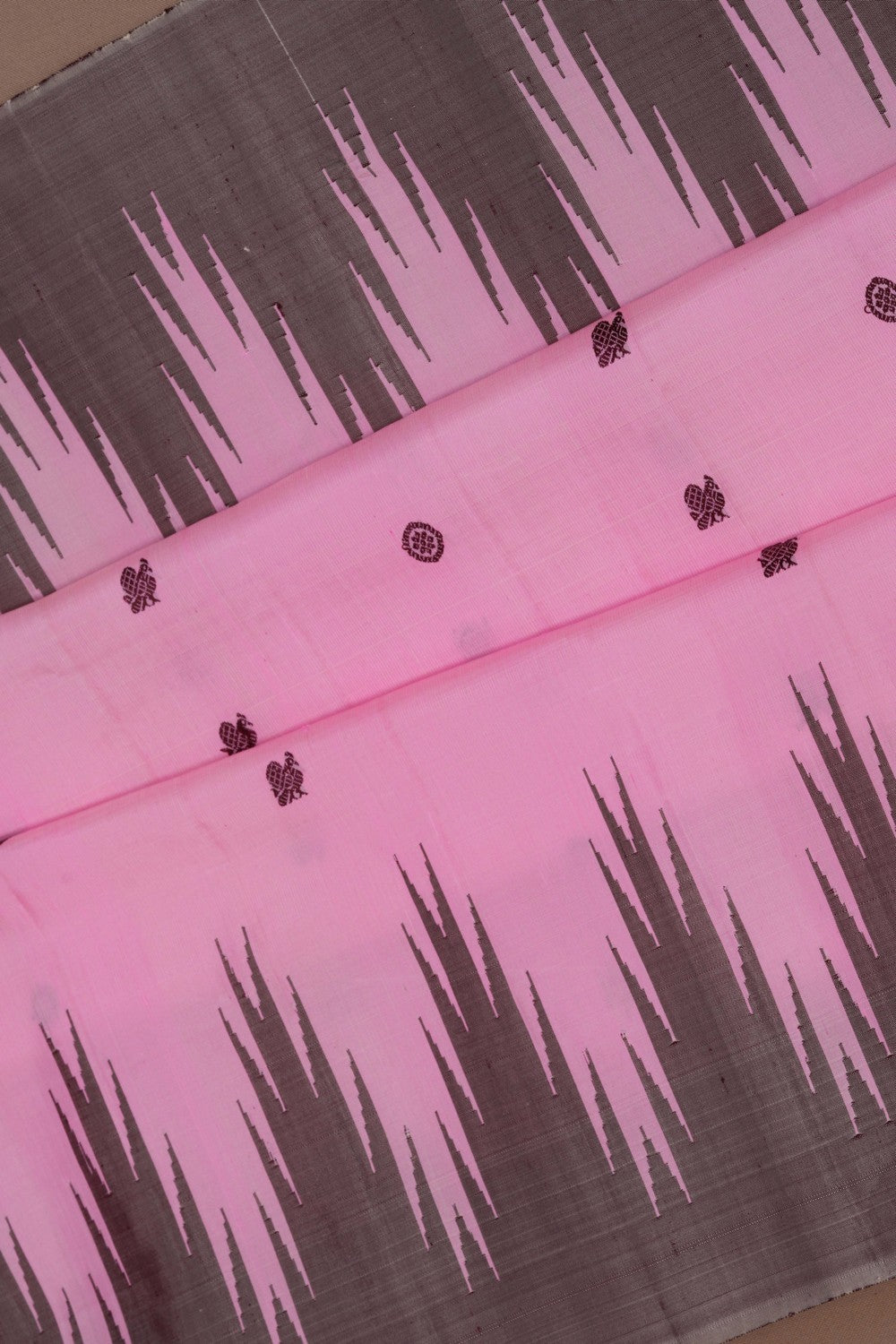 Image of Gadwal Silk Pink Saree