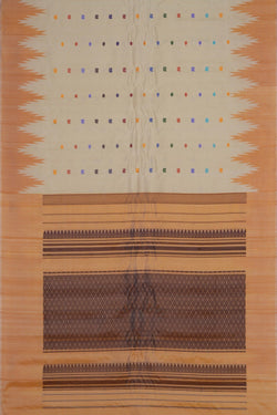 Image of Gadwal Silk Off-White Saree