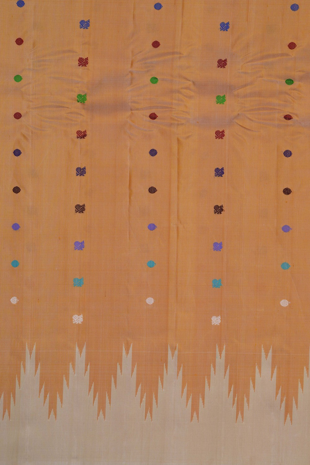 Image of Gadwal Silk Off-White Saree