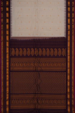 Image of Gadwal Silk Off-White Saree