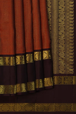 Image of Gadwal Pattu Orange Saree