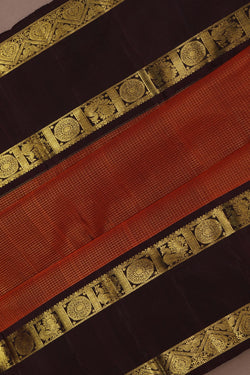 Image of Gadwal Pattu Orange Saree