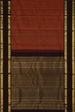 Image of Gadwal Pattu Orange Saree
