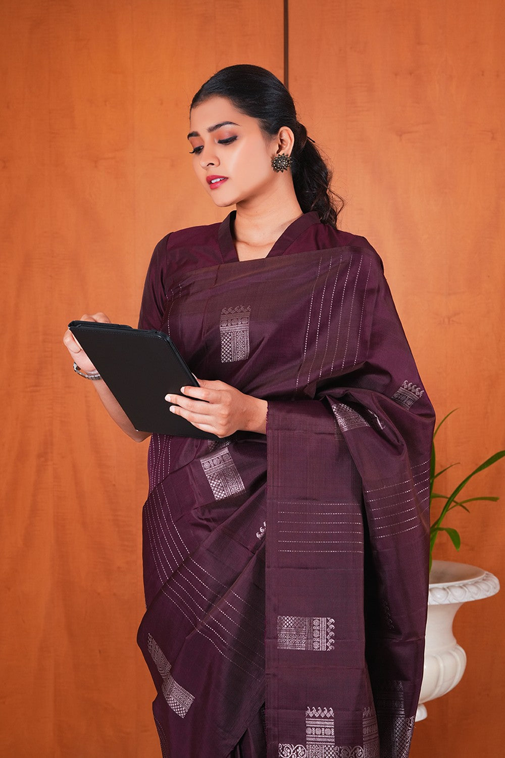 Image of South Silk Brown Saree
