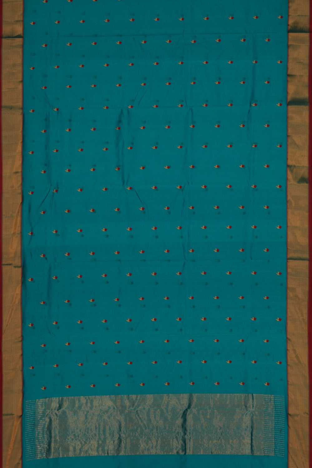 Image of Chanderi Silk Blue Saree