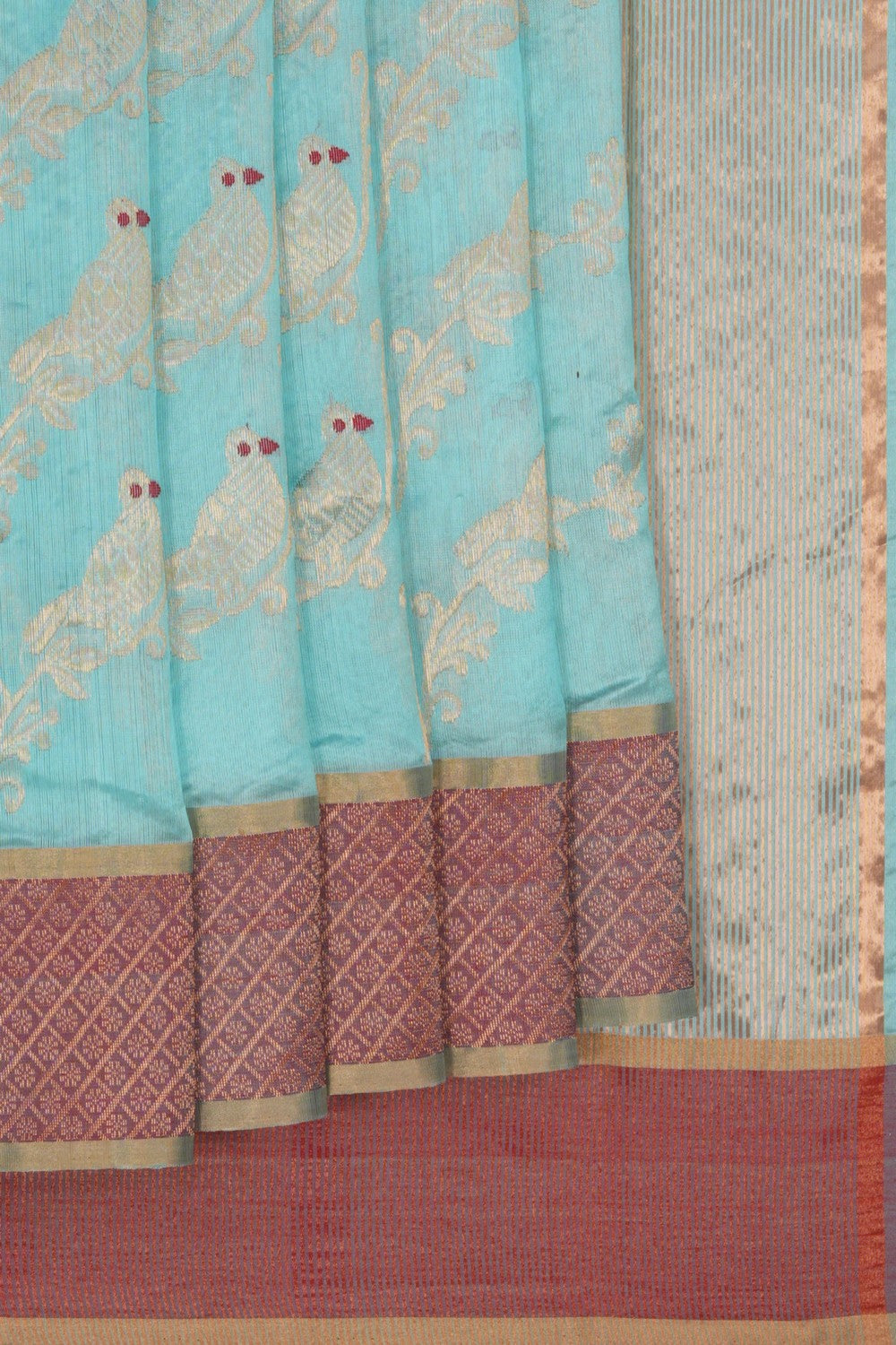 Image of Chanderi Silk Ice Blue Saree