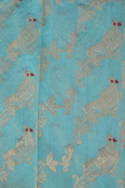 Image of Chanderi Silk Ice Blue Saree