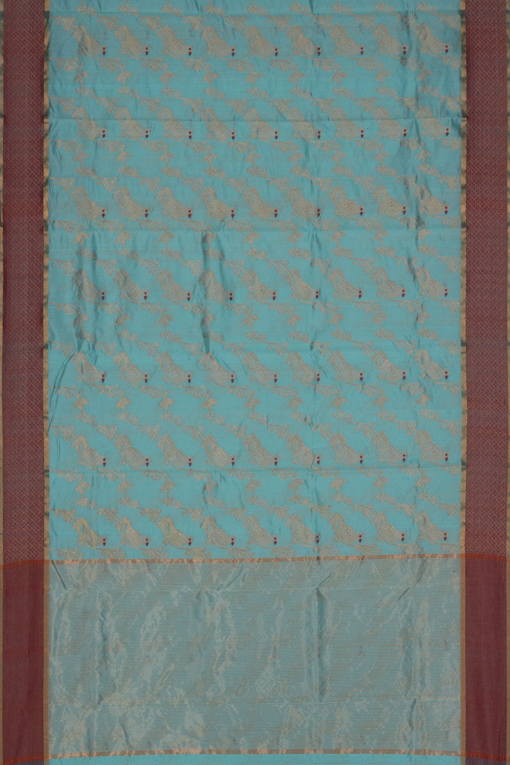 Image of Chanderi Silk Ice Blue Saree