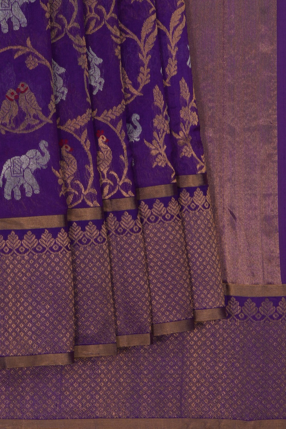 Image of Chanderi Silk Purple Saree