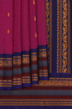 Image of Gadwal Cotton Silk Magenta Pink Saree