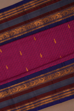 Image of Gadwal Cotton Silk Magenta Pink Saree
