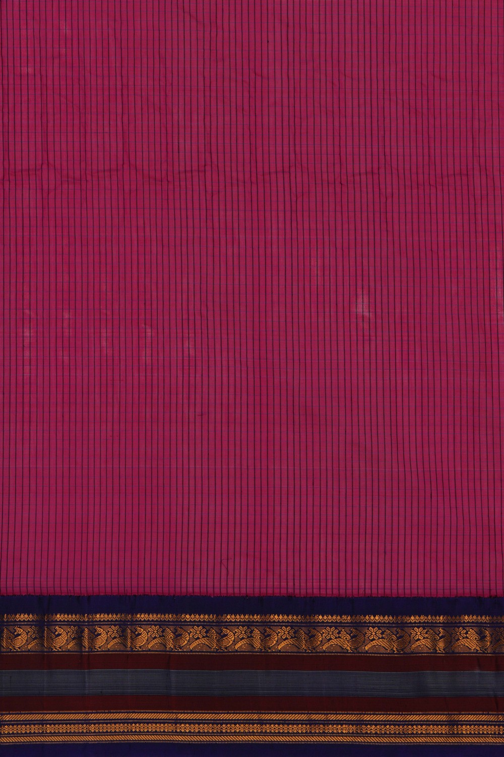 Image of Gadwal Cotton Silk Magenta Pink Saree