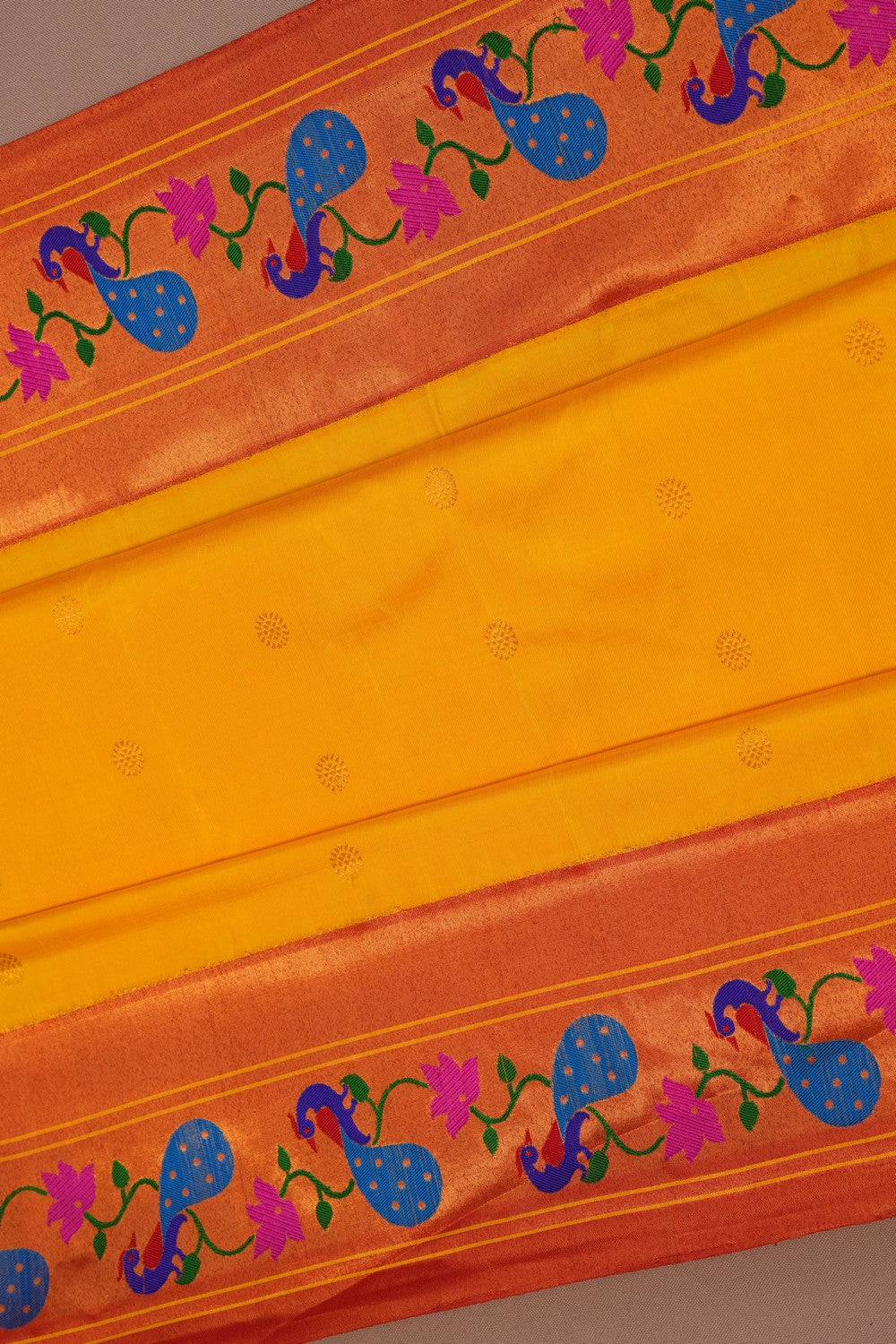 Image of Gadwal Silk Yellow Saree