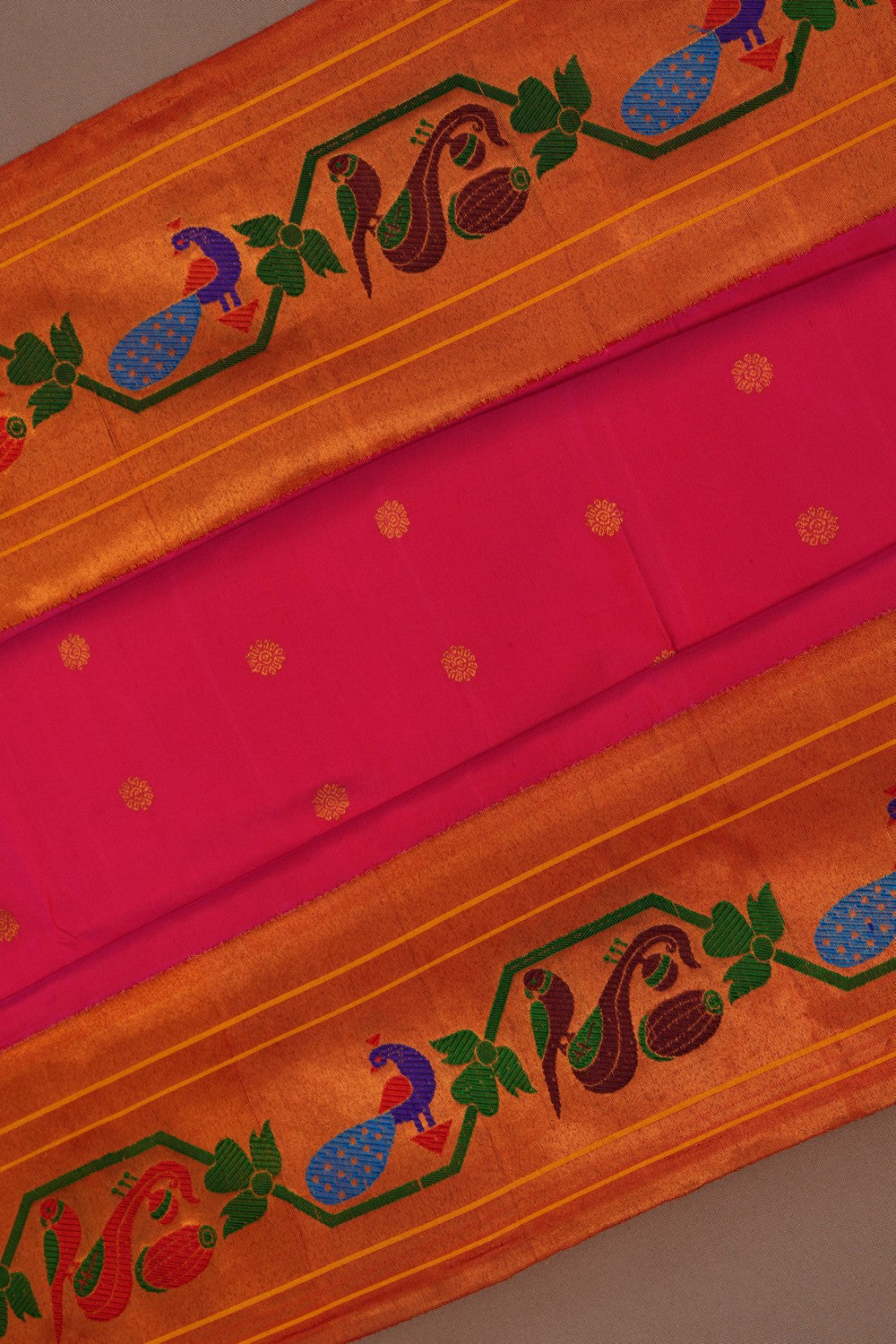 Image of Gadwal Silk Pink Saree