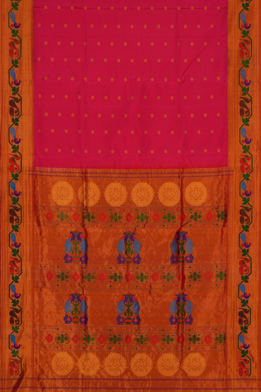 Image of Gadwal Silk Pink Saree