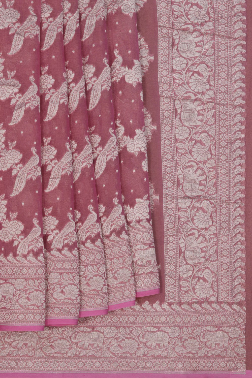 Image of Banarasi Tissue Silk Pink Saree
