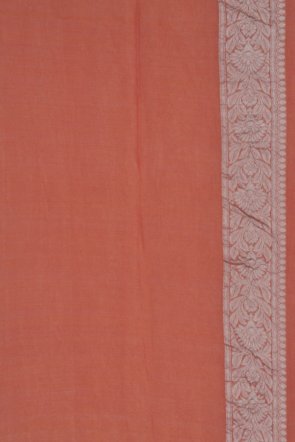 Image of Banarasi Tissue Silk Coral Pink Saree