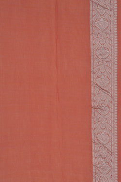 Image of Banarasi Tissue Silk Coral Pink Saree