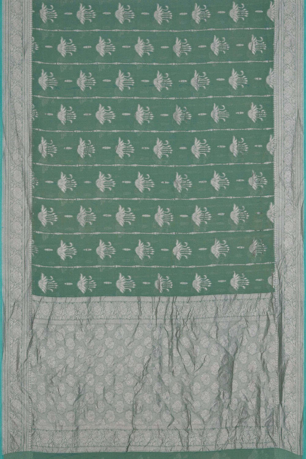 Image of Banarasi Tissue Silk Teal Blue Saree