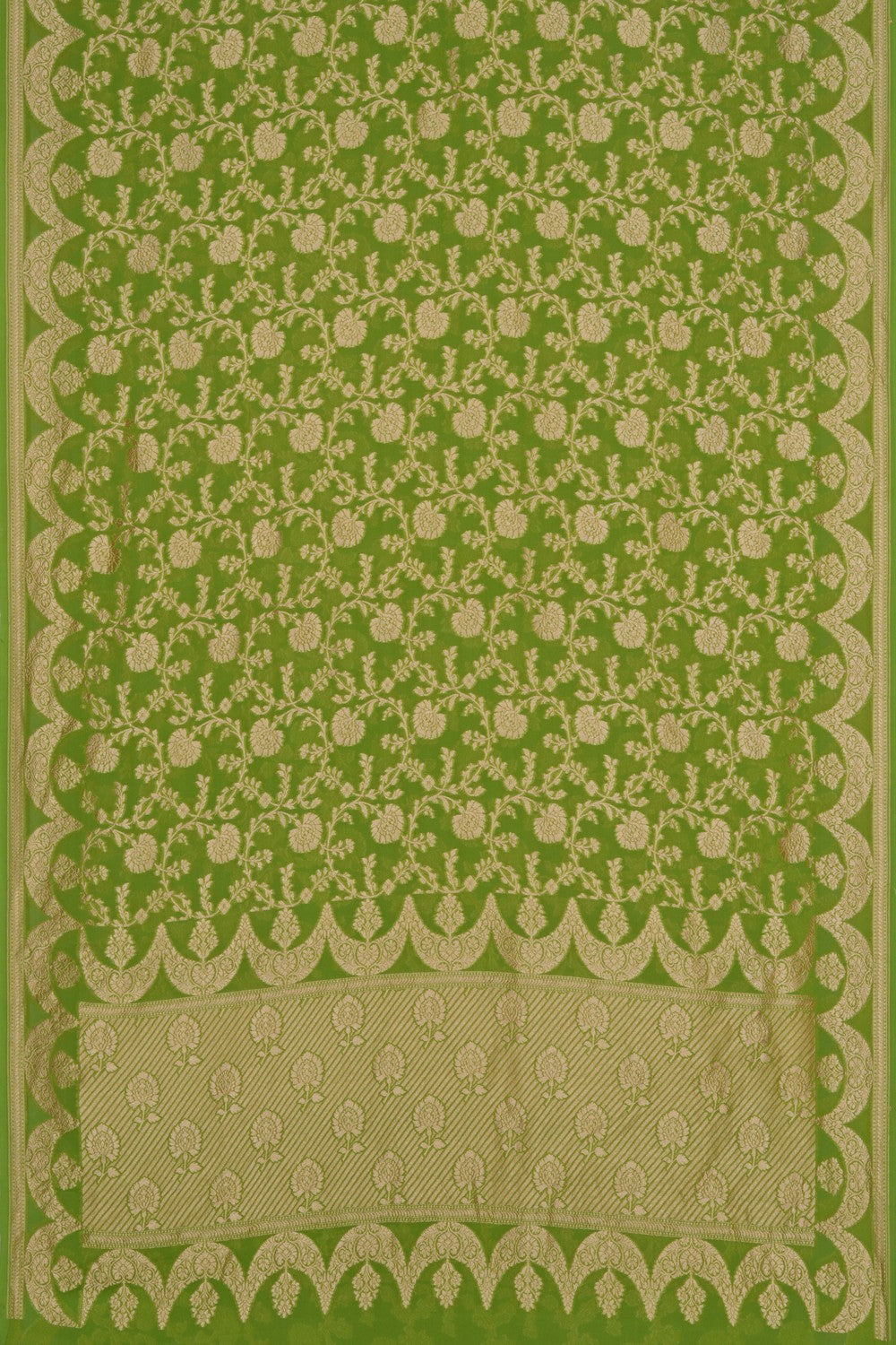 Banarasi Georgette Vibrant Green Saree