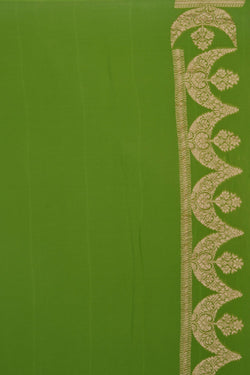 Image of Banarasi Georgette Vibrant Green Saree