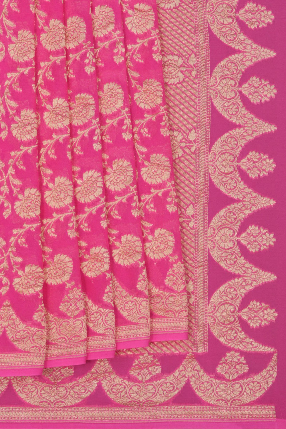 Image of Banarasi Georgette Pink Saree